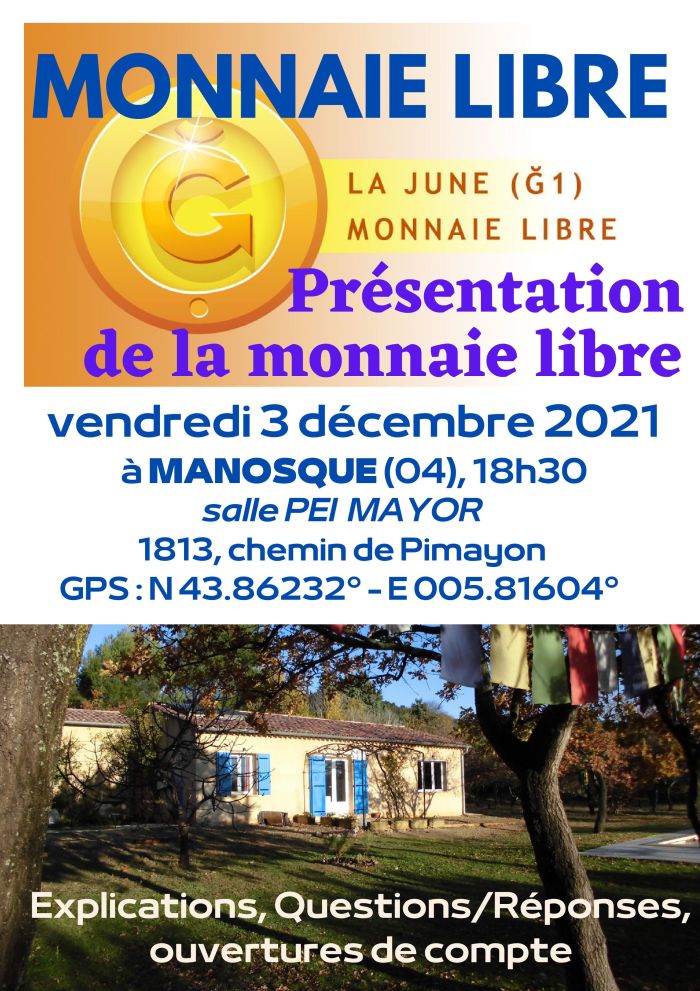 Soirée présentation Monnaie Libre La June